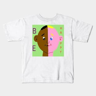 Be Happy Illustration on White Background Kids T-Shirt